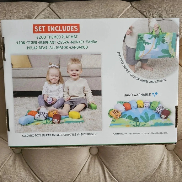 Hapinest Plush Zoo Toys Baby Kids Play  Mat 9 Animals Baby - Picture 2 of 5